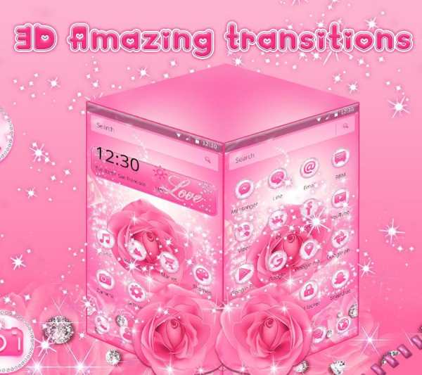 Glitter Diamond Rose Launcher screenshot 6