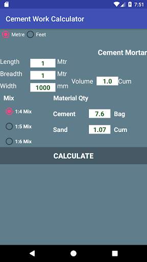 Cement Work Calculator скриншот 2