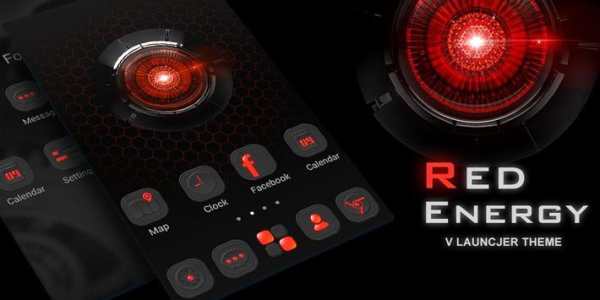 Red Energy V Launcher Theme screenshot 5