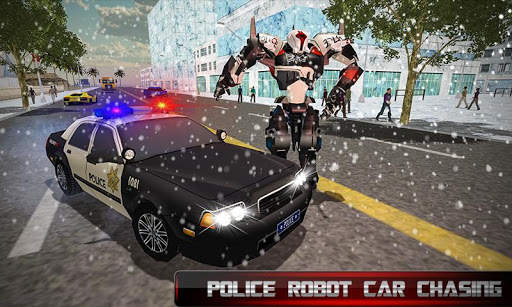 US Police Transform Robot Car: Real Snow City screenshot 5