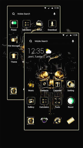 Gold Black Horrific Skull APUS Launcher Theme screenshot 2