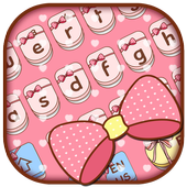 Rosa niedliche Bogen-Tastatur icon