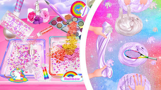 Rainbow vs Unicorn Makeup Slime screenshot 3