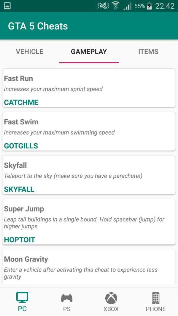 Cheats for GTA 5 screenshot 5