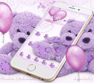 Violet Teddy Bear Theme screenshot 2
