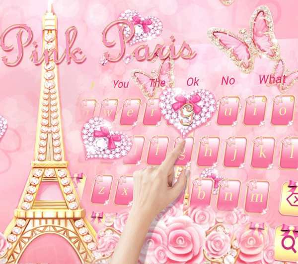 Pink Rose Paris Keyboard Theme screenshot 2