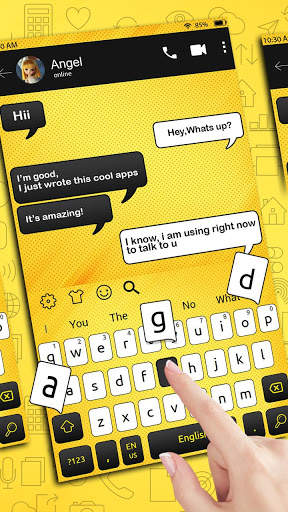 SMS Yellow White Keyboard Theme screenshot 2