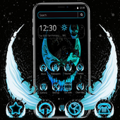 Blue Neon Evil Eyes Theme icon