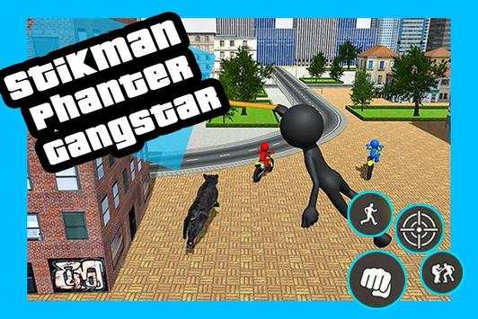 Black panther Stickman Rope Hero Gang Star Crime. screenshot 2