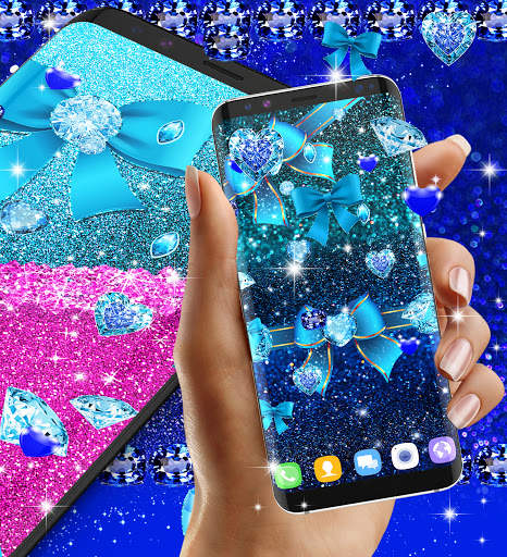 Blue glitter diamond wallpaper screenshot 7
