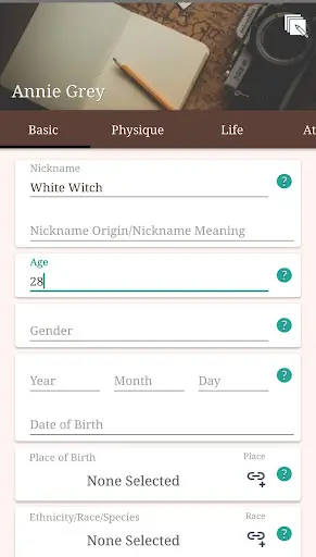 Character Story Planner 2 - Wo screenshot 1