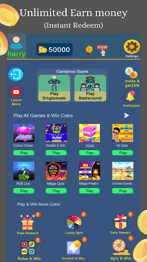 CandyLoot - Earn Money Games स्क्रीनशॉट 1