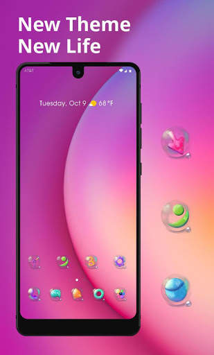 Thème coloré bulle d'art rouge Jio téléphone 3 screenshot 1