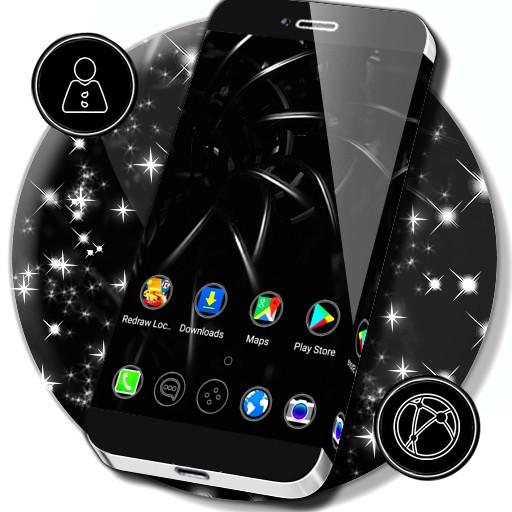 Black 3D Launcher icon