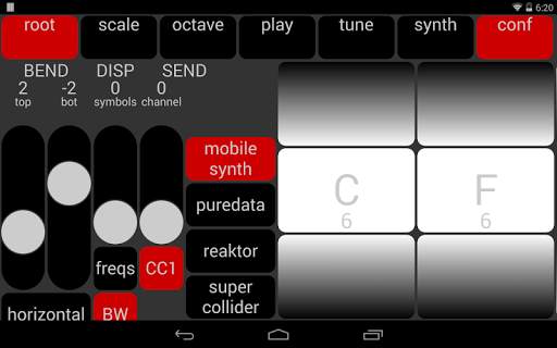 MISUCO2 microtonal sound controller   mobile synth screenshot 13