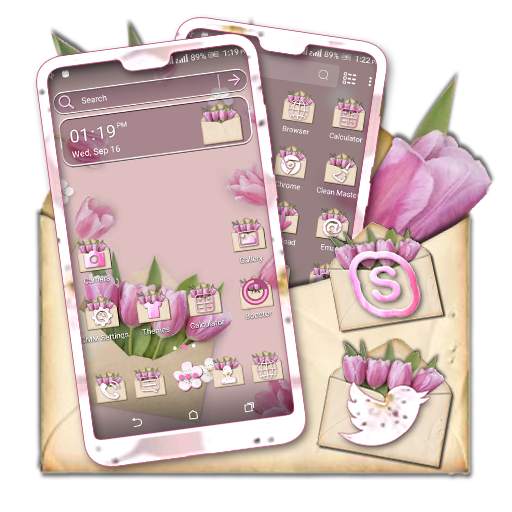 Pink Flower Gift Theme Launcher 1.0.0