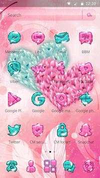 Rosa Federn Herz Thema screenshot 5