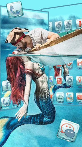 Mermaid, In, Loveथीम HD वॉलपेपर 3D आइकन स्क्रीनशॉट 3
