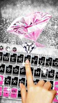 Pink Silver Diamond Keyboard Theme screenshot 4