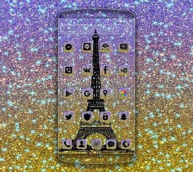 Eiffel Tower Shiny Glitter Theme 3 تصوير الشاشة