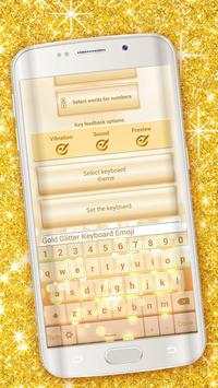 Gold Glitter Keyboard Emoji screenshot 1