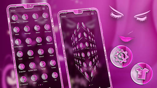 Pink Girly Face Launcher Theme screenshot 2