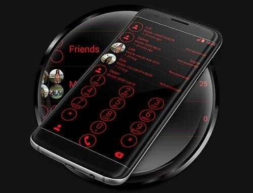 Dialer Theme Circle Black Red screenshot 6