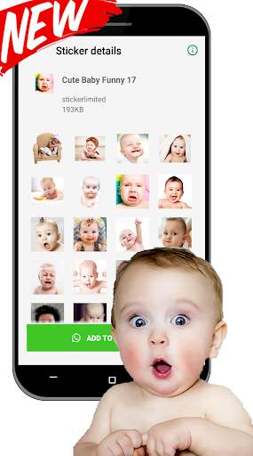 Cute Baby Funny Sticker For WAStickerApps स्क्रीनशॉट 6