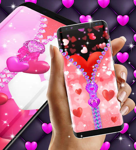 Heart zipper lock screen screenshot 6