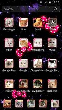 Cute Cat Theme Pink Bowknot Kitty Head Icons screenshot 2