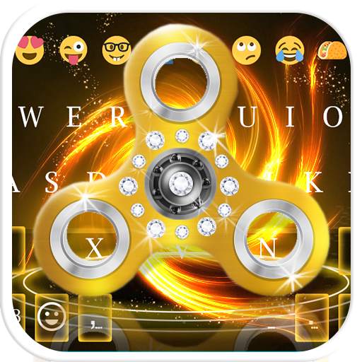 Fidget Spinner Golden Emoji Keyboard Theme 1.0.4