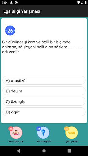 8. Sınıf Bilgi Yarışması & Sohbet Lgs Test Çöz screenshot 4