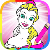 princess coloring icon
