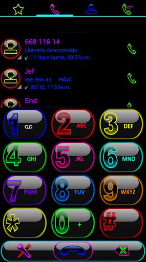 THEME SWIPE DIALER GLOW COLORS screenshot 1