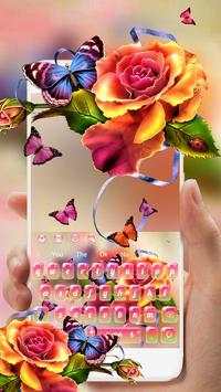 Colorful Bright Rose Butterfly Keyboard 2 تصوير الشاشة