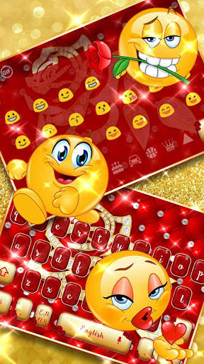 Diamond Gold Rose Keyboard screenshot 3