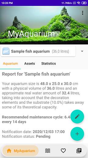 MyAquarium Fish tank manager screenshot 1