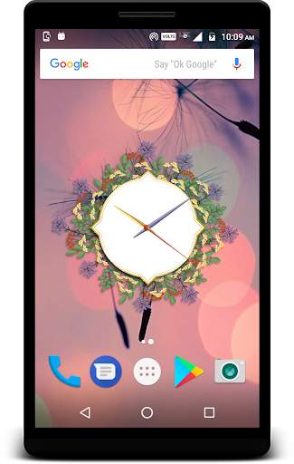 Spring Flower Clock live Wallpaper screenshot 2