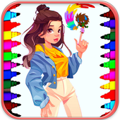 Coloring Happy Girl - Star Coloring Princess icon