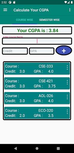 CGPA Calculator screenshot 1