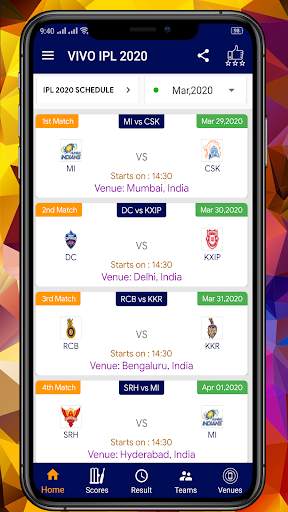 IPL 2020 Schedule (UAE) scores, Live cricket Free screenshot 2
