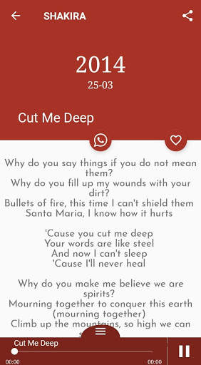 All Shakira Songs Lyrics 4 تصوير الشاشة