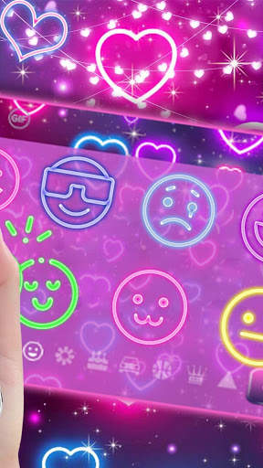 Neon Heart Keyboard Theme screenshot 3