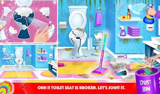 Cute Girl Dirty House Cleaning screenshot 5