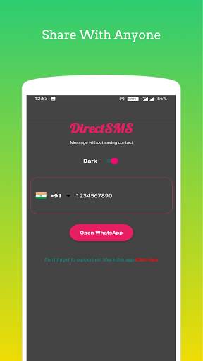 DirectSMS - Send whatsapp message without contact screenshot 5