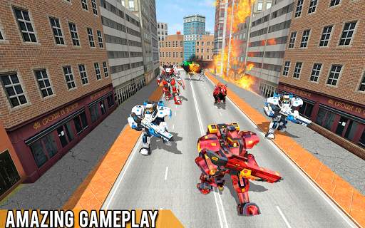 Futuristic Car Robot Transformer Rhino Robot Games screenshot 5