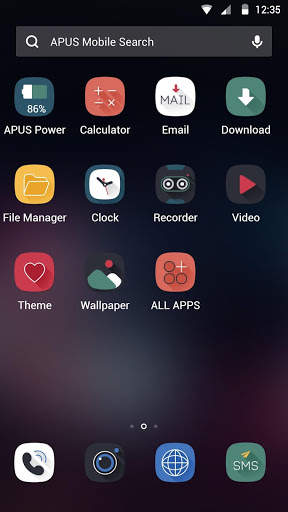Shiny Black APUS Launcher theme screenshot 2