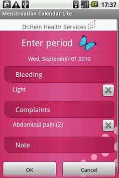 Menstruation Calendar Lite screenshot 2