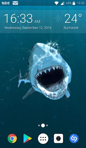 Shark Attack Animated Keyboard   Live Wallpaper screenshot 2