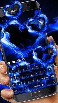 Blue Flame Love Heart Keyboard screenshot 1